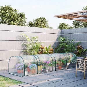 Ideal para cultivo de flores y plantas Nuevo modelo con ventanas HxBxT Invernadero para exteriores Ohuhu Dimensiones: 195x143x73cm 3 niveles y 6 estantes 